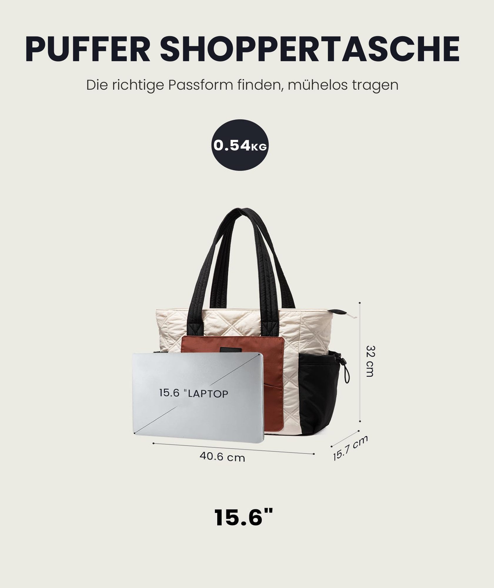 Zaewry Umhängetasche Shopper Tasche Damen Groß, Arbeitstasche Leicht Handtasche, Laptoptasche Schultasche, Bürotasche Lehrertasche – Bild 3 von 5
