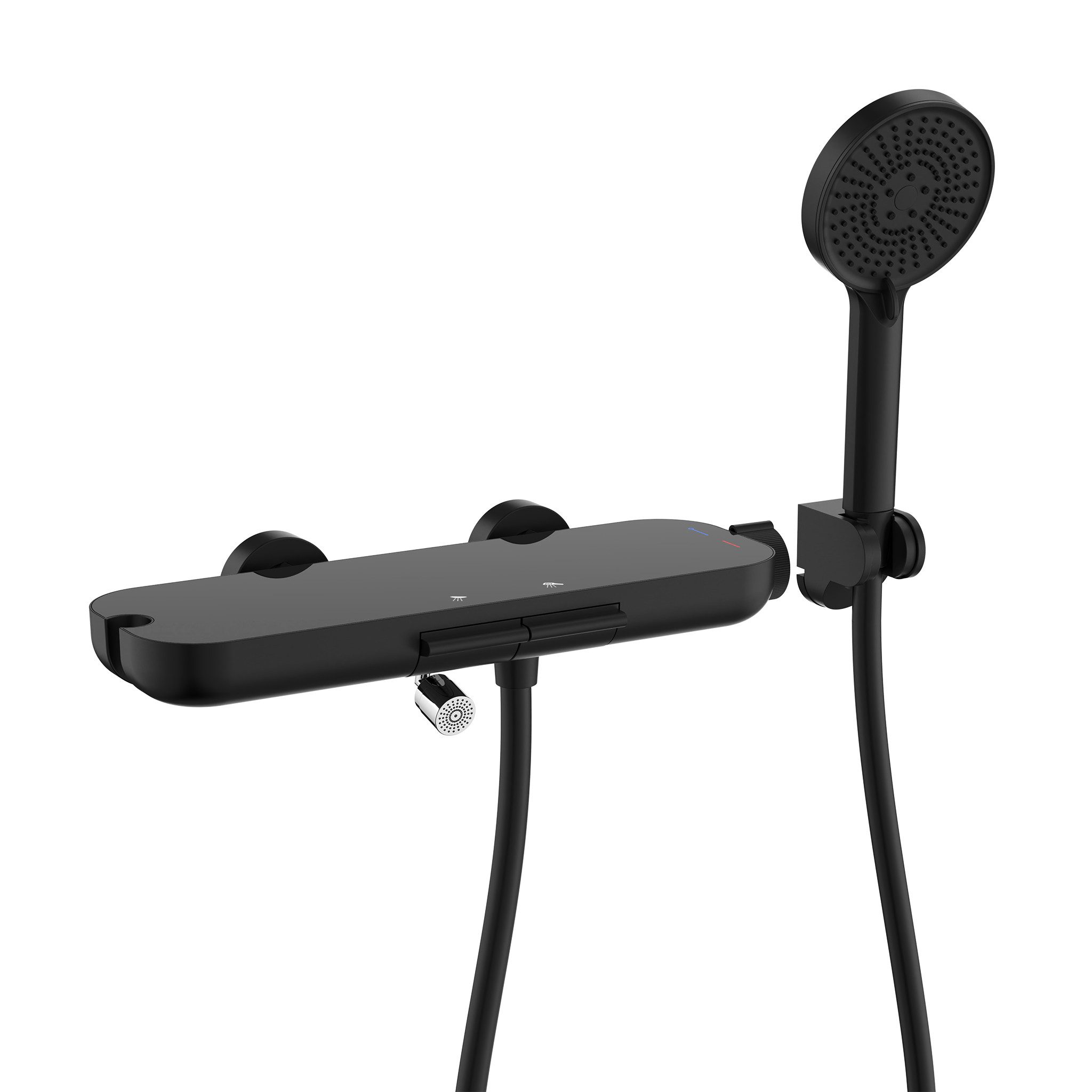 HOMELODY Duschsystem Badewannenarmatur mit Ablage 370 mm und 3-Funktions-Ha günstig online kaufen