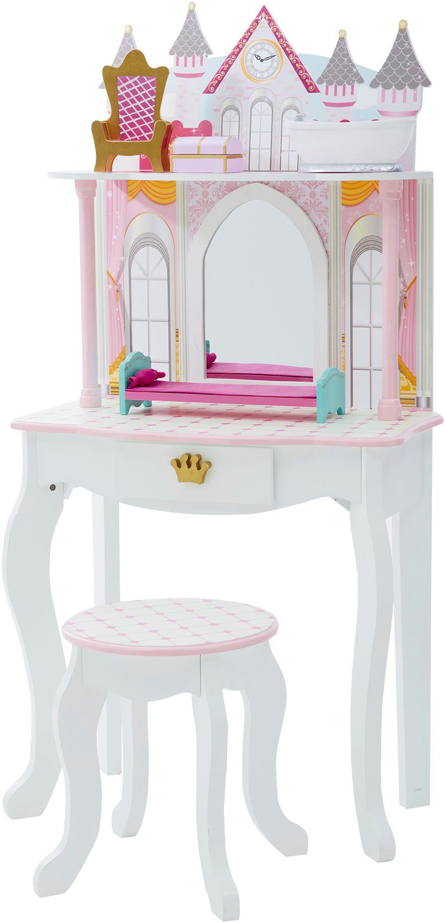 Dreamland inklusvie Fields, Schminktisch Castle,   Hocker KIDS  Fantasy TEAMSON™