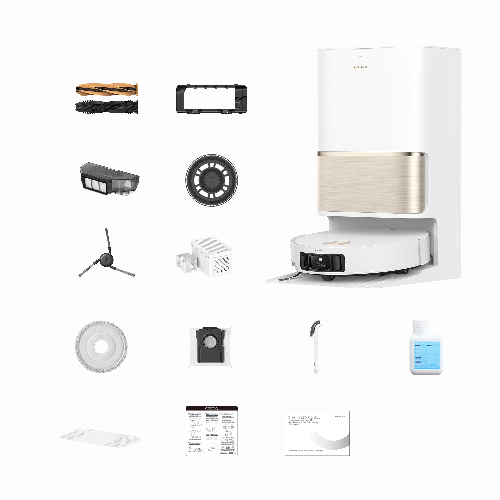 Dreame Saugroboter mit Wischfunktion L50 Pro Ultra, 600 W, 19500Pa Saugkraft, Vollautomatische Basisstation, Reinigung bei 75° C