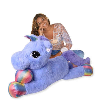 Kuscheltier großes XXL Einhorn Plüscheinhorn Plüschtier Stofftier Unicorn 110cm li