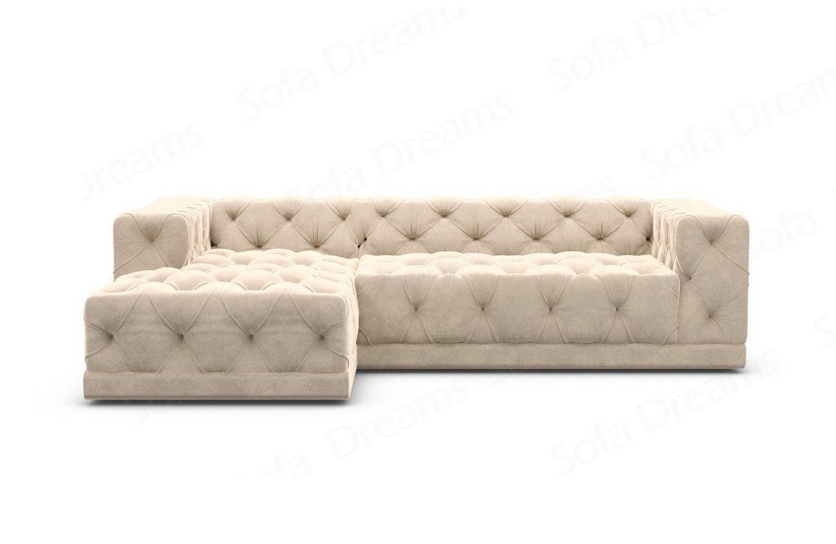 Sofa Dreams Ecksofa Designer Samtstoff Polster Sofa Palma L Form kurz Stoffsofa