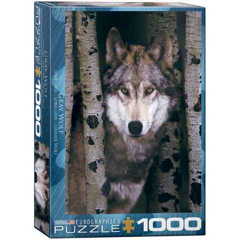 empireposter Puzzle Wilde Natur - Grauer Wolf - 1000 Teile Puzzle im Format 68x48 cm, 1000 Puzzleteile