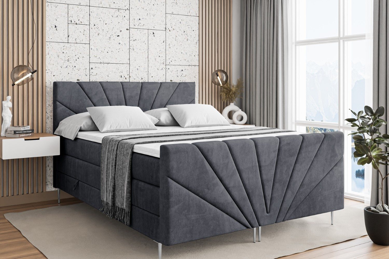 ALTDECOR Boxspringbett MILTIO-F-Z KING (Multipocket-Matratze H4, günstig online kaufen