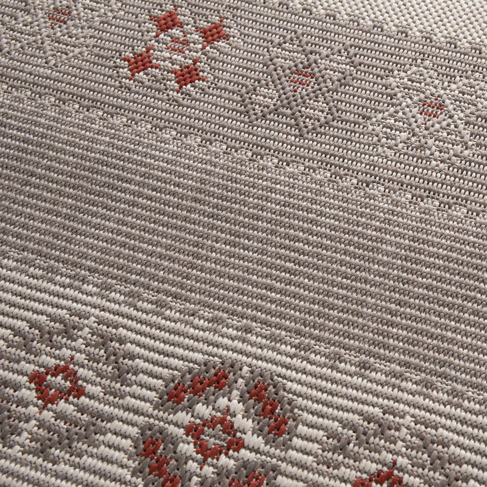 Teppich Mara, 4 Größen, 2 100% Rot 7 In- & mm, Höhe: Polypropylen, pflegeleicht, geeignet, Wohnzimmer Rechteckig, Karat, Outdoor Farben