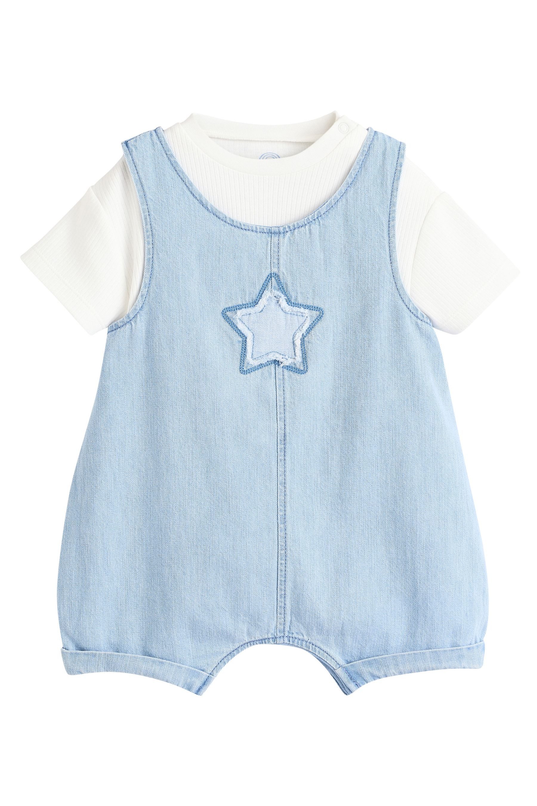 Body & Hose Jeans-Latzhose und Body für Babys im Set