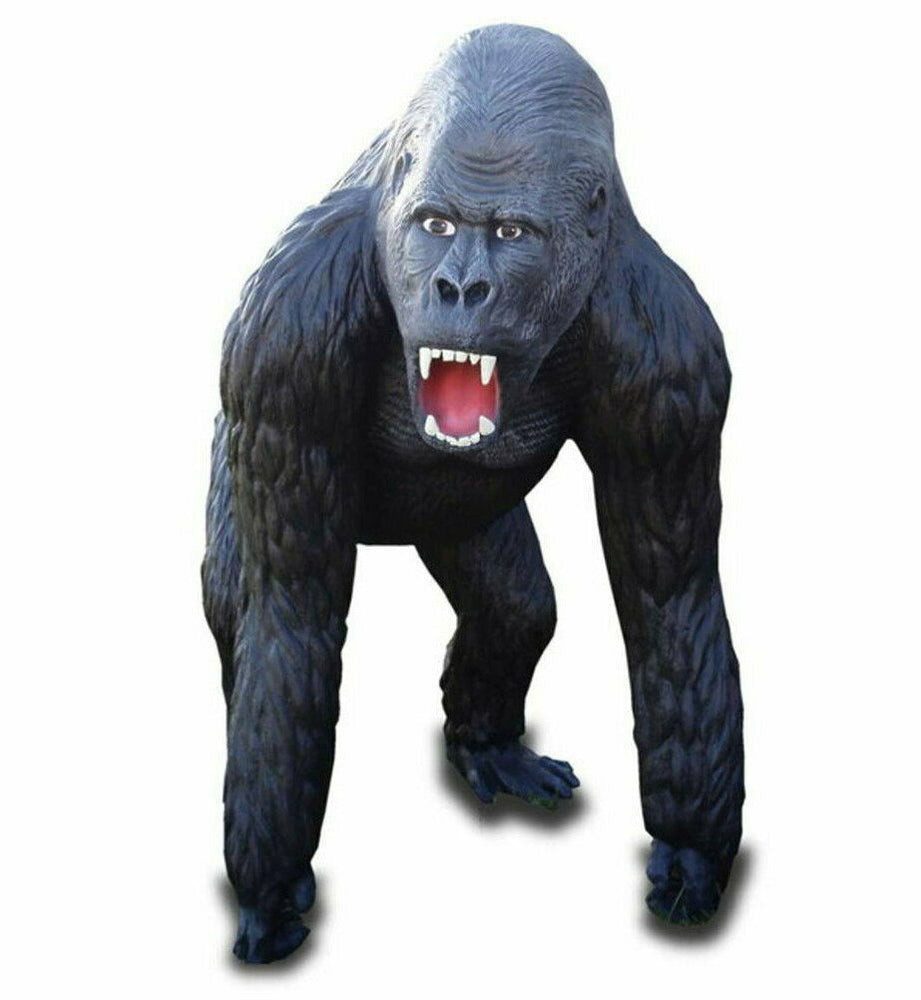 DEKO VERTRIEB BAYERN Gartenfigur XXL Gorilla brüllt 130 cm lebensgross Affe Garten Deko Figur