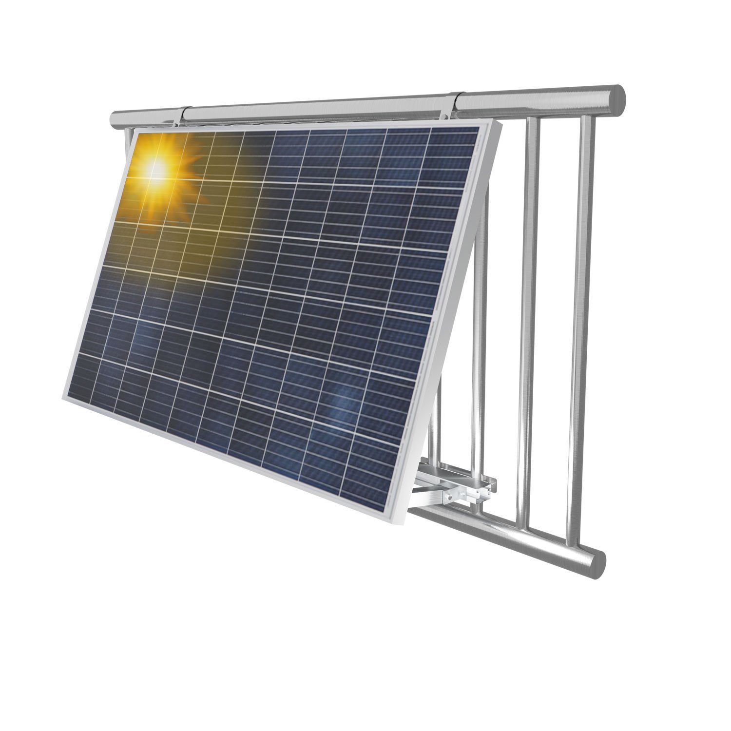 avoltik Solarmodul Halterung Alu Aufständerung für Photovoltaik Winkel rund Solarmodul-Halterung, (Set, Farbe silber)