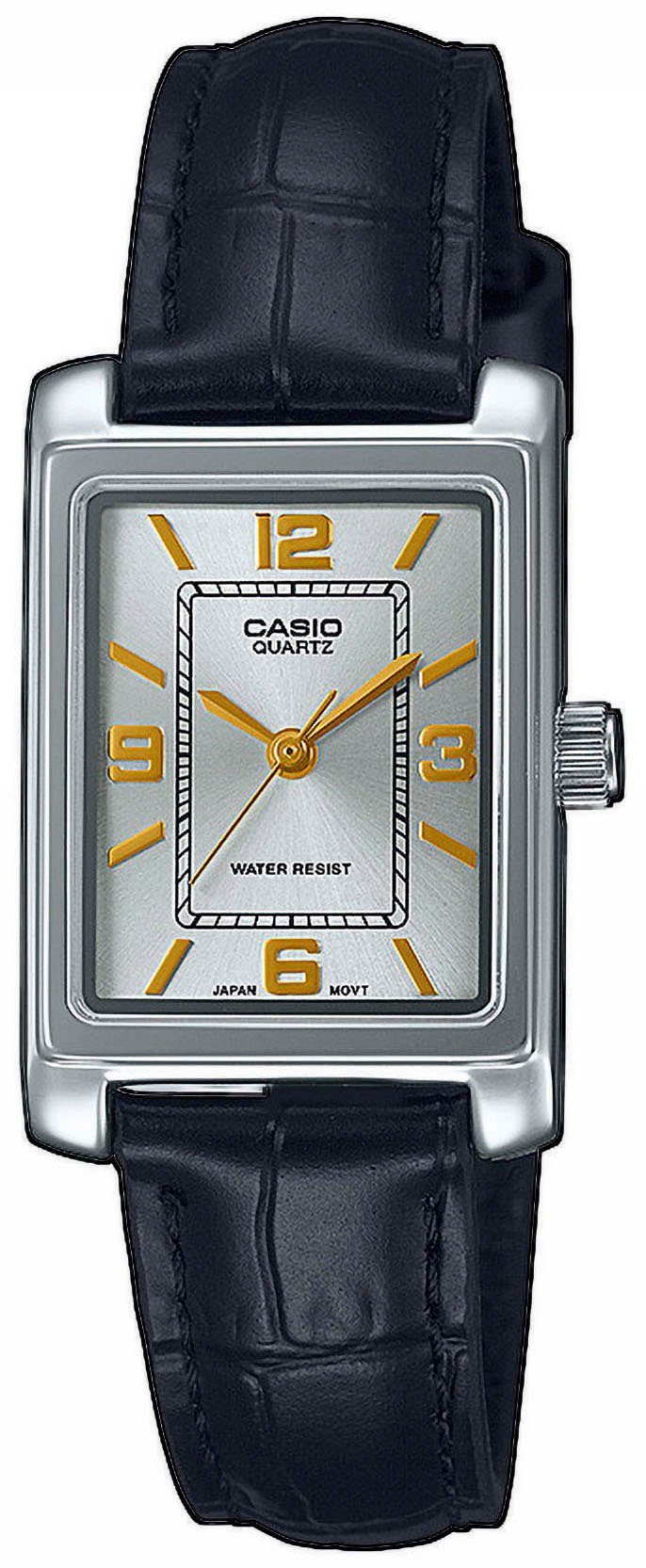 CASIO TIMELESS COLLECTION Quarzuhr LTP-1234PGL-7A2EF, Armbanduhr, Damenuhr, analog, Lederarmband