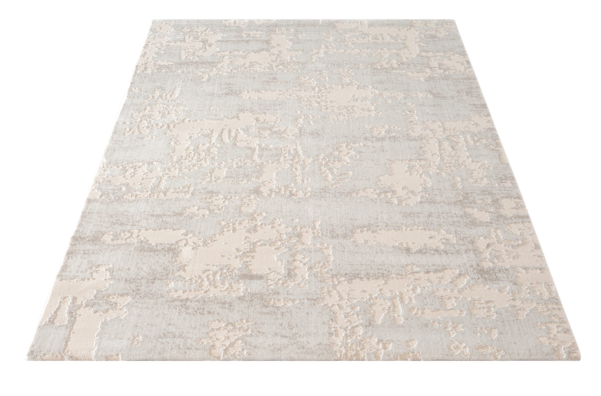 Designteppich Designer Teppich Wohnzimmer abstrakte Musterung modern Cream - Weiß