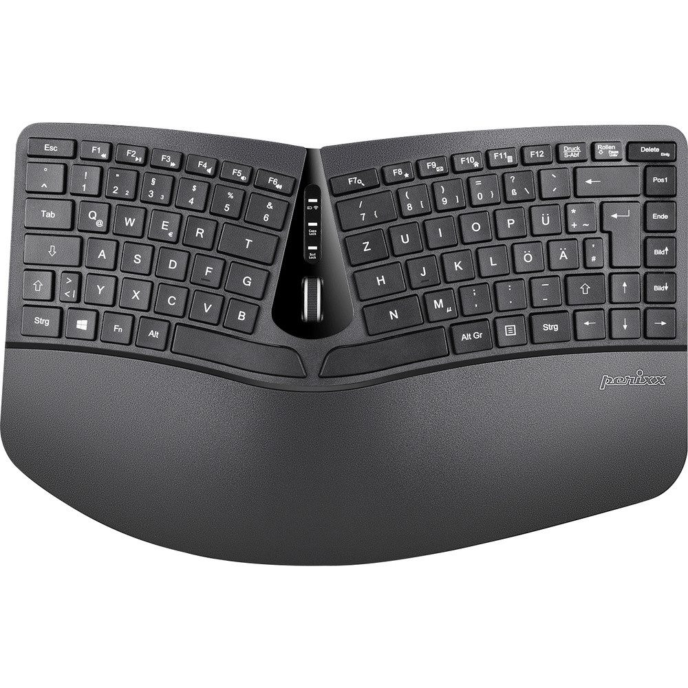Perixx Perixx Ergonomisch Funk Tastatur, Maus-Set Ergonomisch Deutsch, QWERTZ Tastatur- und Maus-Set