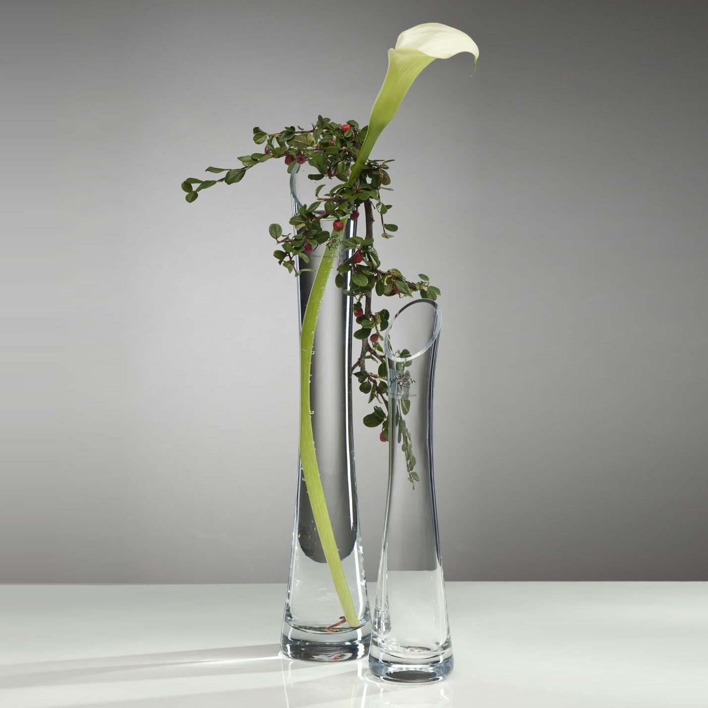 Sandra Rich Dekovase Glasvase "Diago" Ø 5,5 x 26cm, Hohe Blumenvase Einzelstielvase Glas – Bild 2 von 2