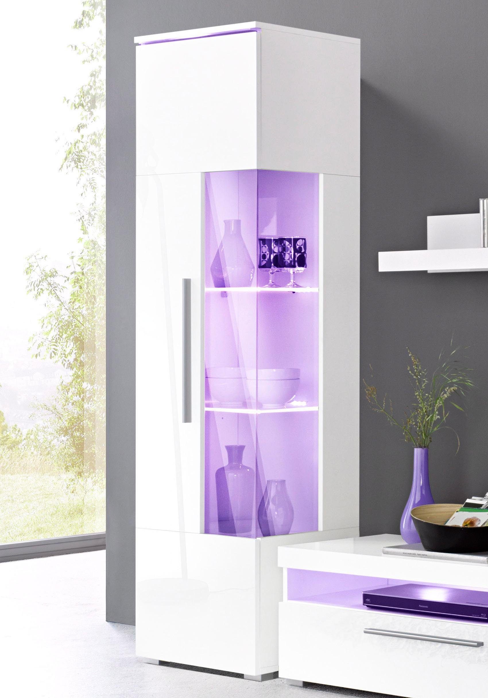 OTTO home Vitrine India,Höhe 160cm stilvolle Glasvitrine mit verstellbare Glasböden Standvitrine 1Trg, viel Stauraum ohne Beleuchtung
