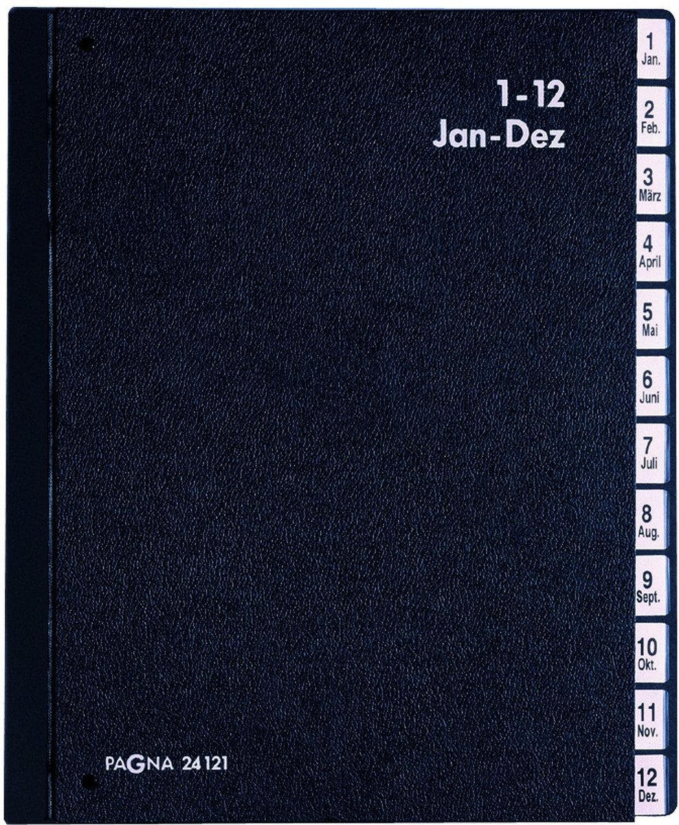 PAGNA Organisationsmappe Pultordner 1-12 / Jan.-Dez. 12 Fächer schwarz
