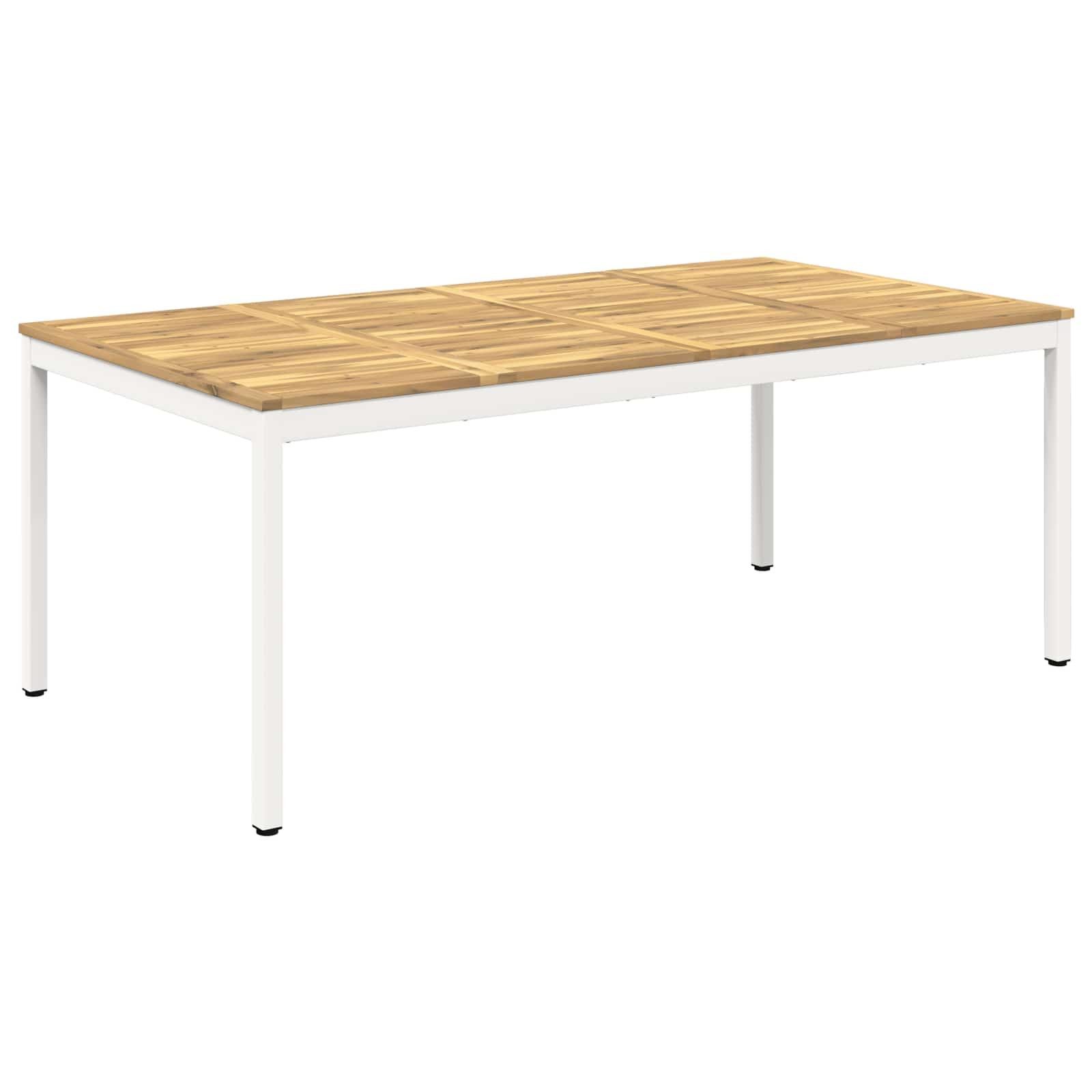 vidaXL Gartentisch Gartentisch Weiß 196 x 100,5 x 75 cm Massivholz (1-St)