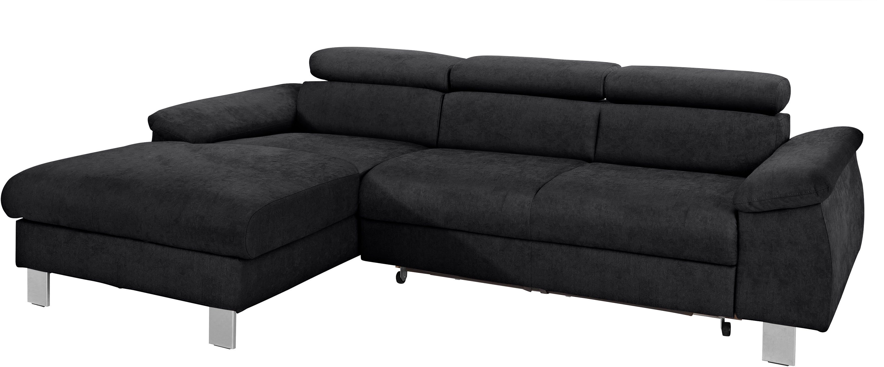 COTTA Ecksofa Komaris L-Form, B: 244 cm, mit Kopfteilverstellung, optional Bettfunktion, Bettkasten & Licht