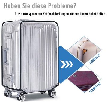 zggzerg Handgepäckkoffer 2 Stück Kofferhülle,Transparente Kofferschutzhülle für 28 Zoll Koffer