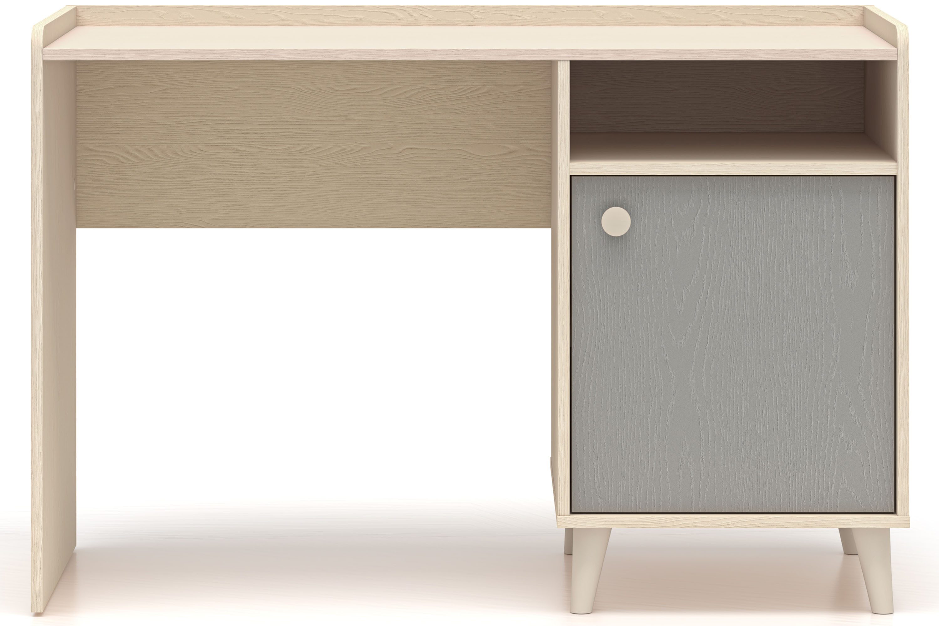 KONSIMO® Kinderschreibtisch PUNGI Schreibtisch, Soft-Close-Funktion, hergestellt in der EU, mit 2 Einlegeböden, Fußhöhe 12 cm, mit Türen