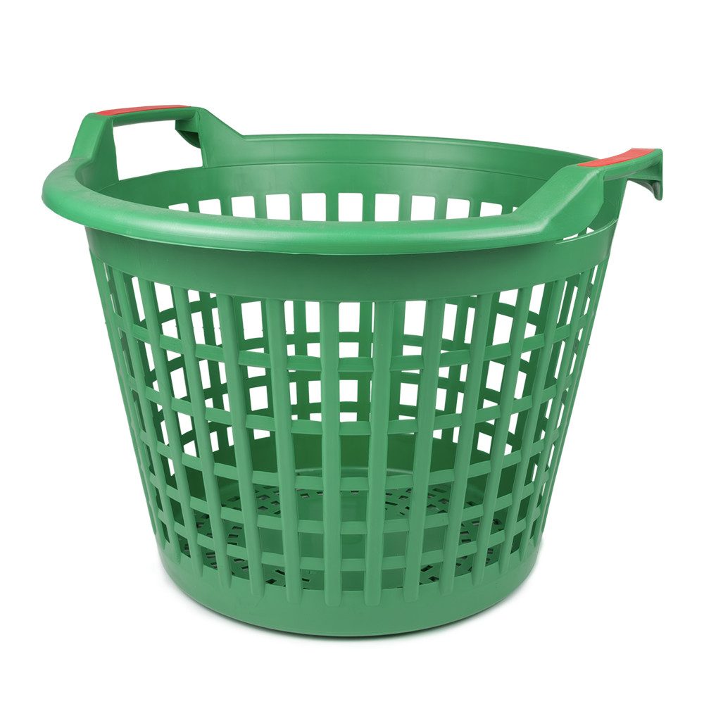 Prima-Online Drahtkorb Gartenkorb, Erntekorb, Wäschekorb, aus Kunststoff, Grün 25, 35L