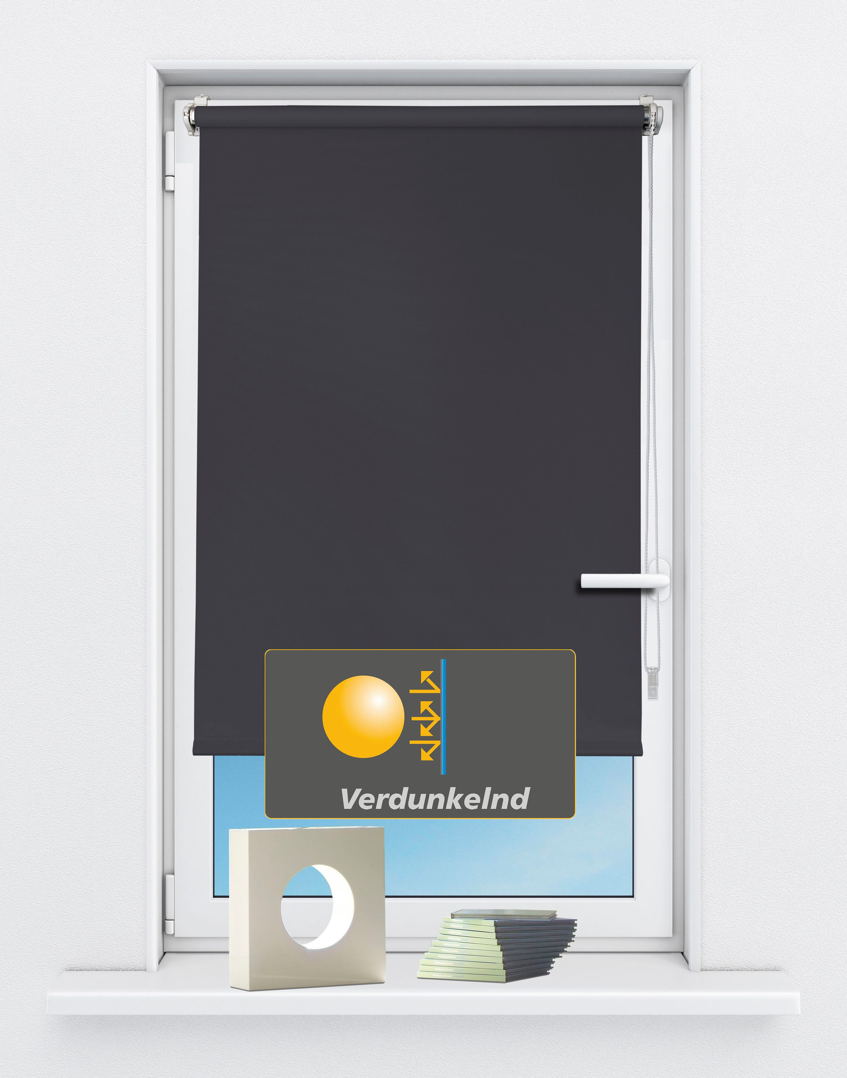 Seitenzugrollo Seitenzugrollo 'Luna', verdunkelnd, Klemmfix, ohne Bohren, F günstig online kaufen