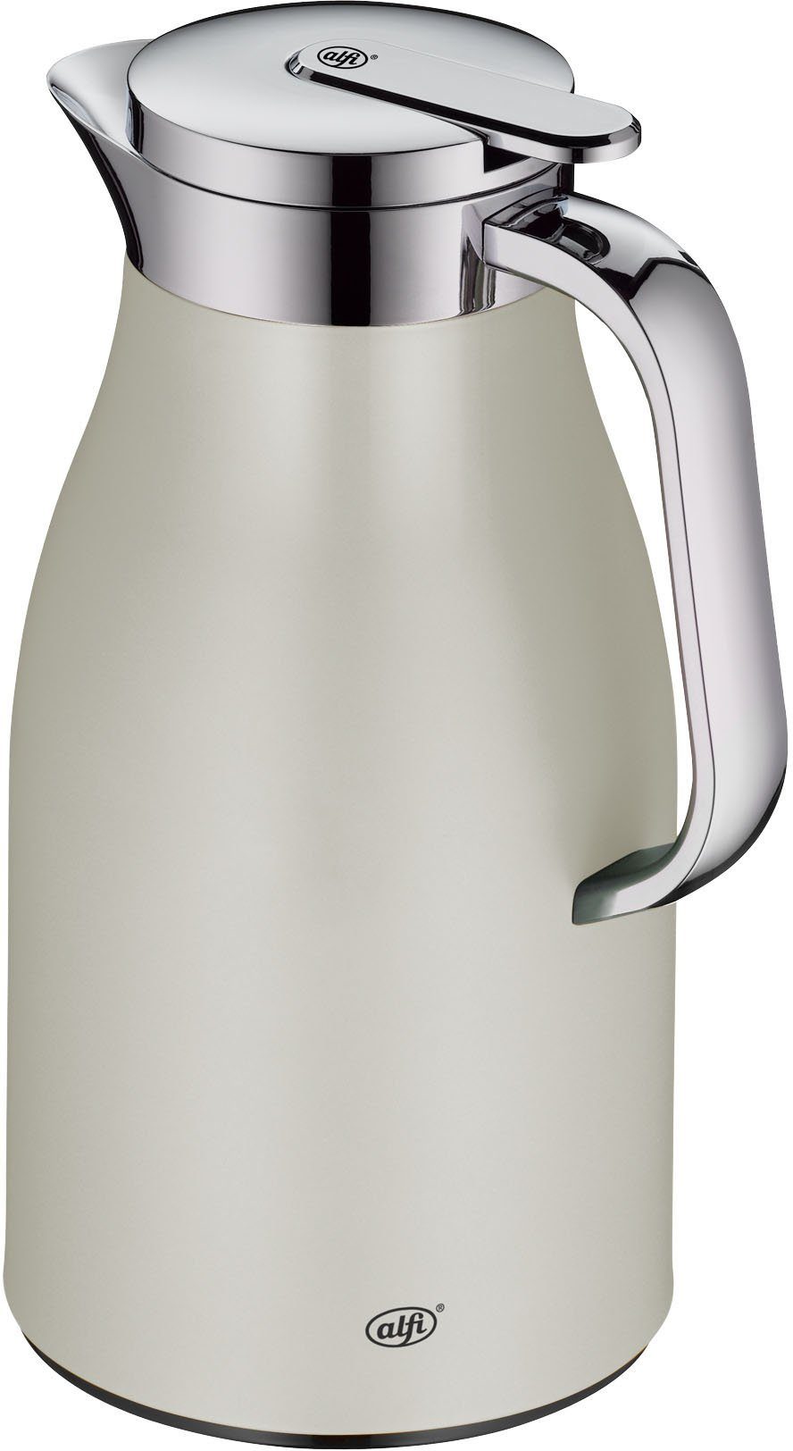 Alfi Isolierkanne SKYLINE, mit Hartglaseinsatz und ergonomischem Griff, 1 l, (1-St), 12h heiß & 24h kalt, Drehverschluss mit bequemem Druckknopf