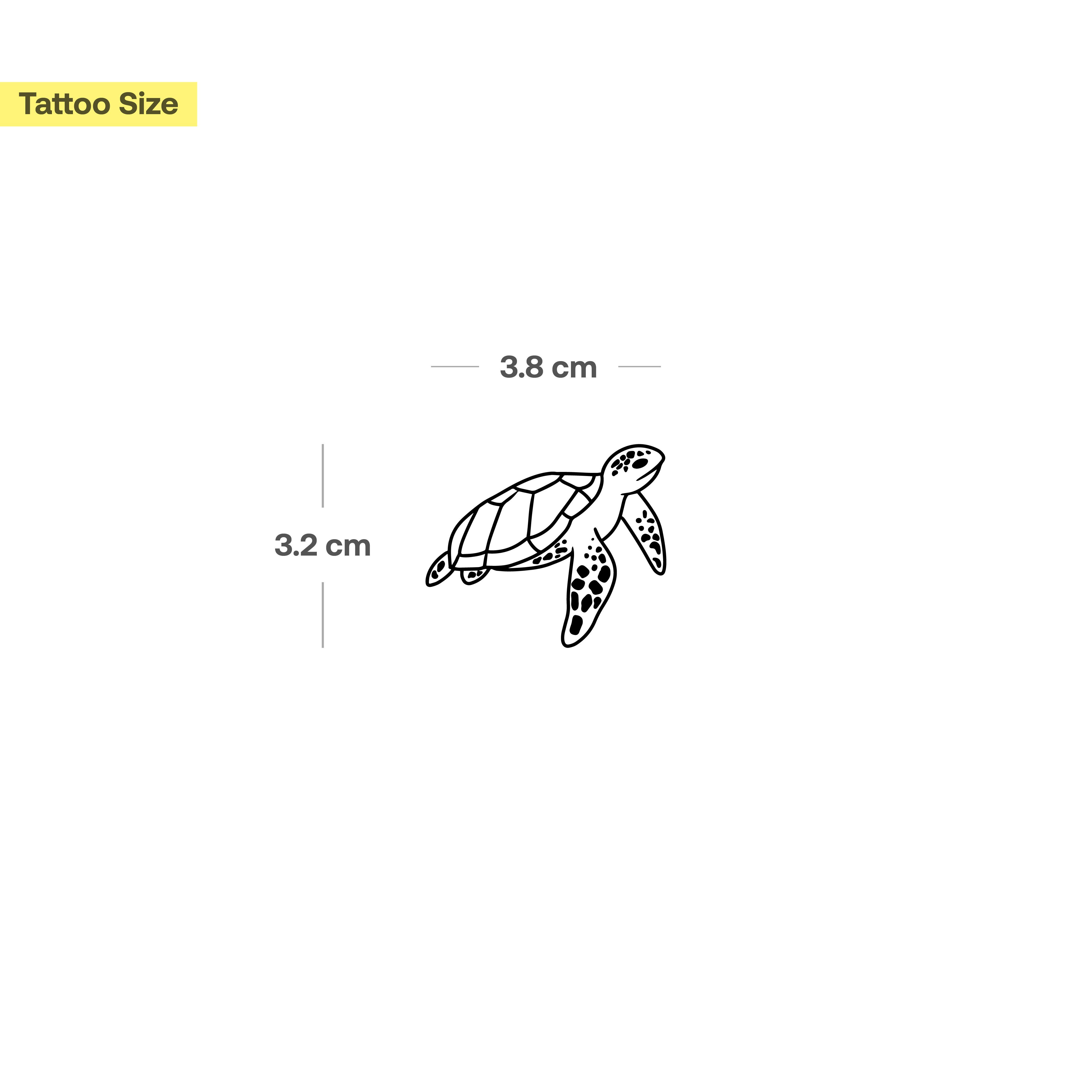 Inkster Schmuck-Tattoo Meeresschildkröte Tattoo, wasserfestes temporäres Tattoo, 2 Wochen Halt