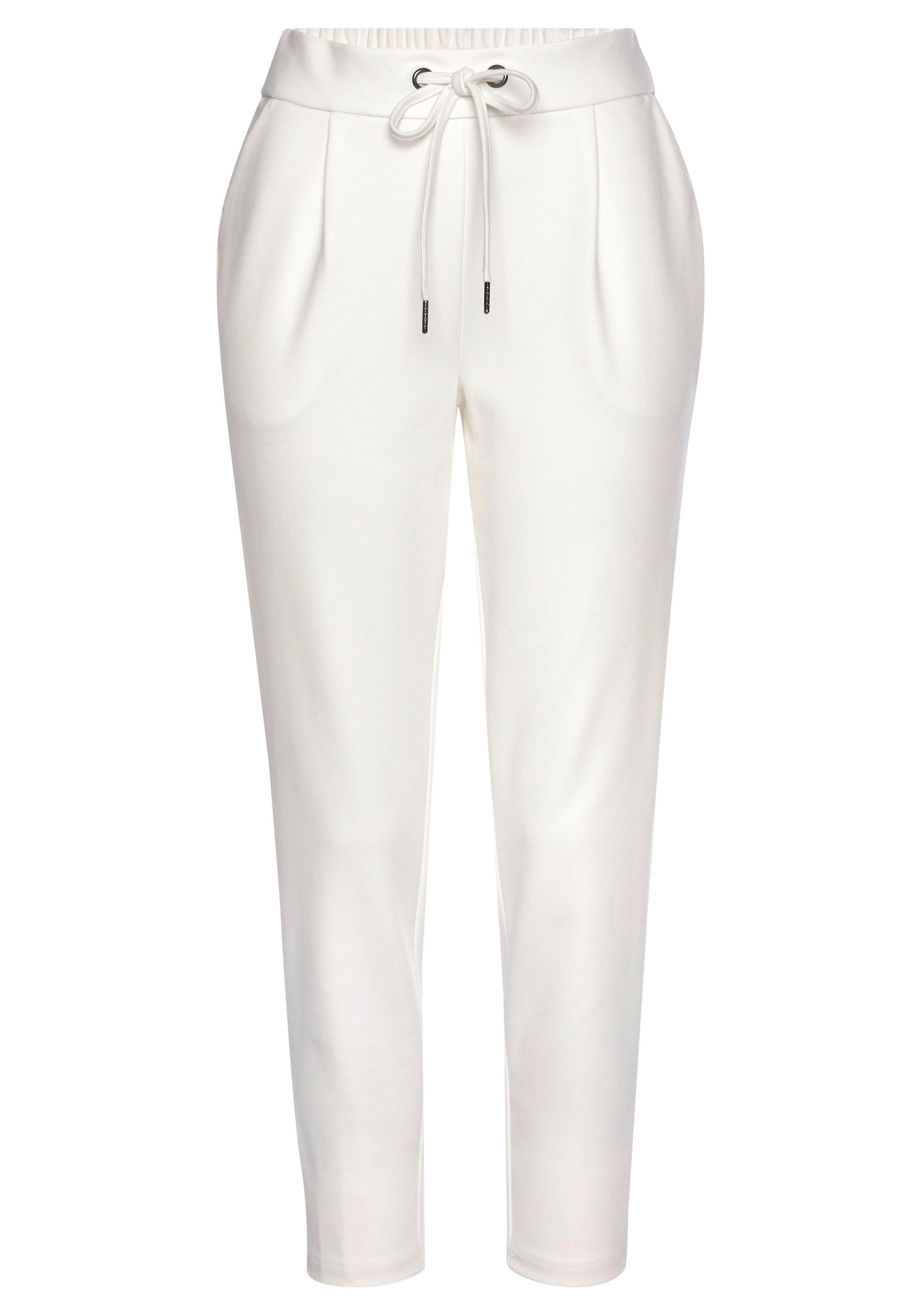 Jogginghose, LASCANA mit Taschen, Schlupfhose creme elegant-sportlich