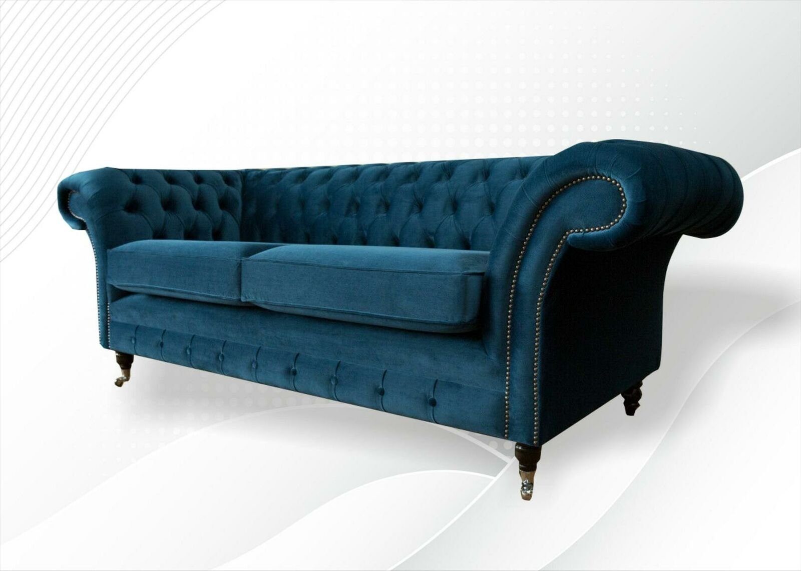 JVmoebel Chesterfield-Sofa Möbel Moderne Dunkelblaues in Neu, Chesterfield Sofa 3-Sitzer Europe Made