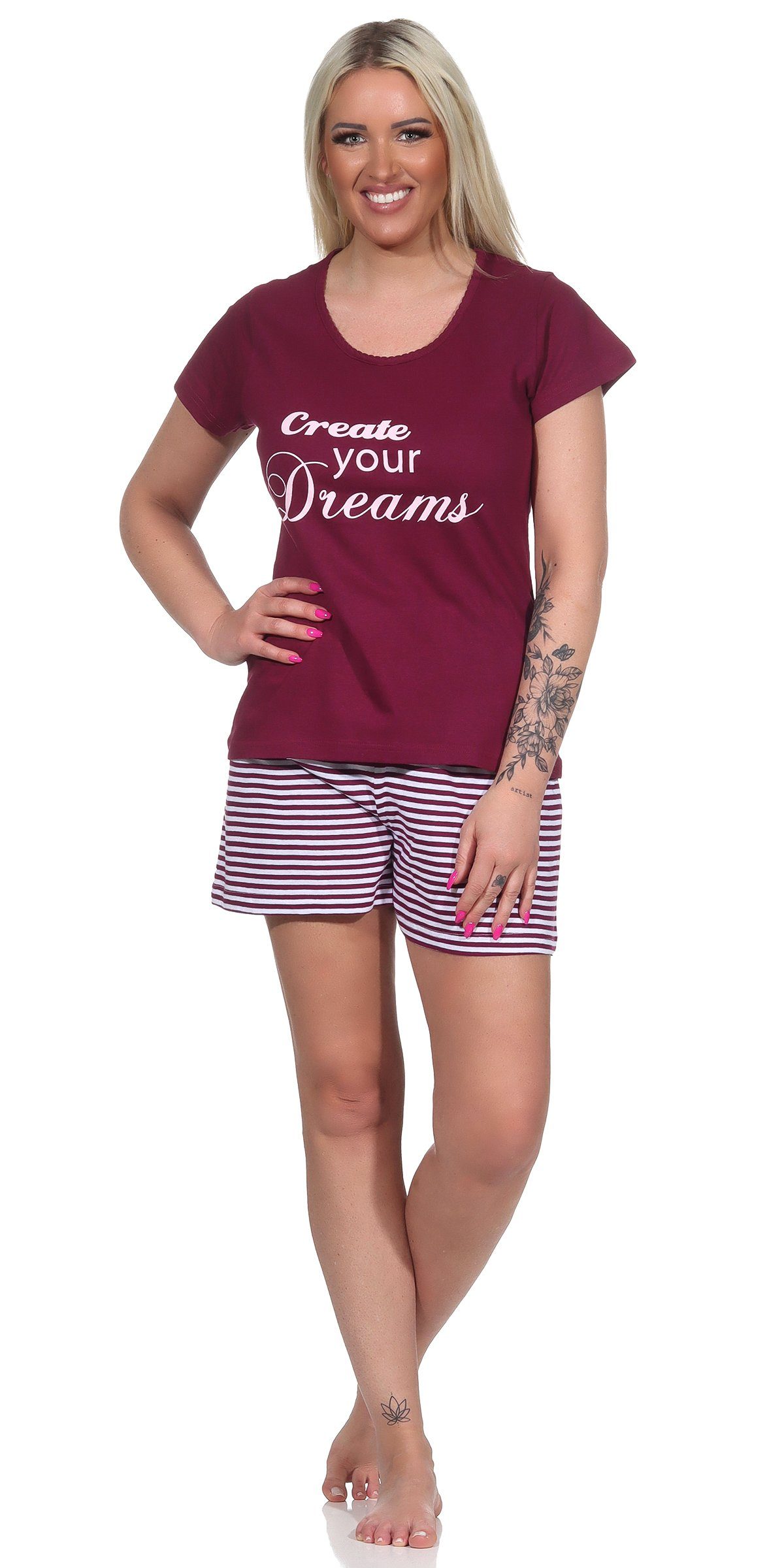 Moonline Schlafanzug Kurzer Damen Pyjama Schlafanzug günstig online kaufen