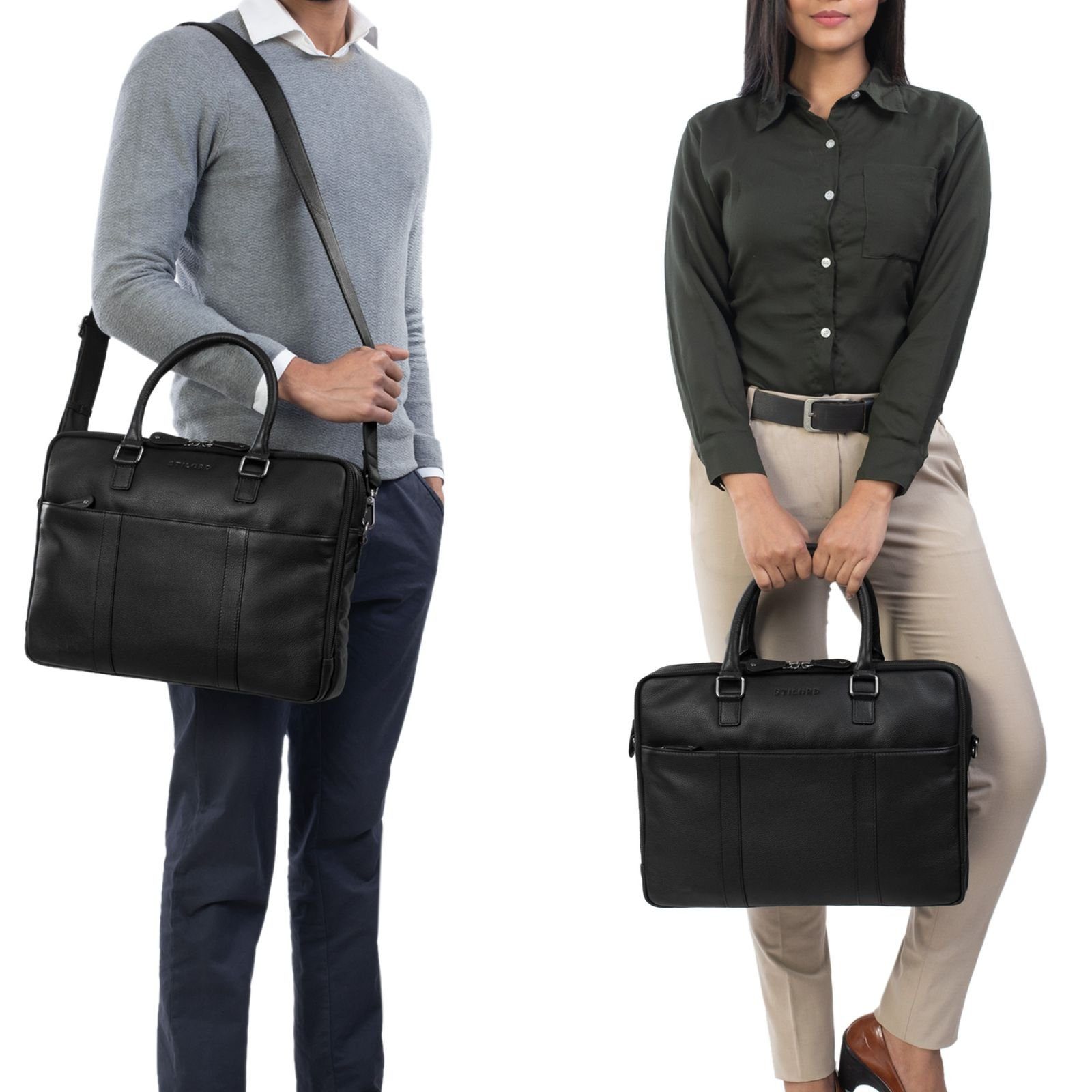 STILORD Aktentasche "Drake" Businesstasche Leder Groß