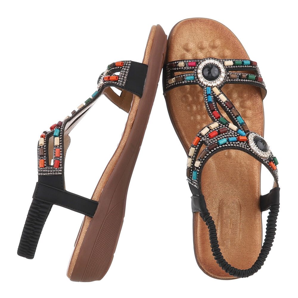 Ital-Design Bequeme Damen-Sandalen mit Perlenverzierungen – günstig online kaufen