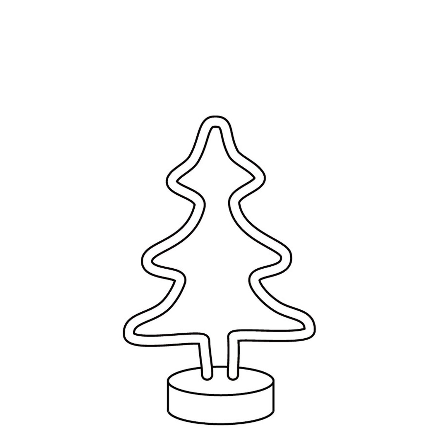 SATISFIRE LED Dekolicht LED Neonlicht TANNENBAUM Neonschild Leuchtfigur USB Batterie 27cm, grün – Bild 5 von 5