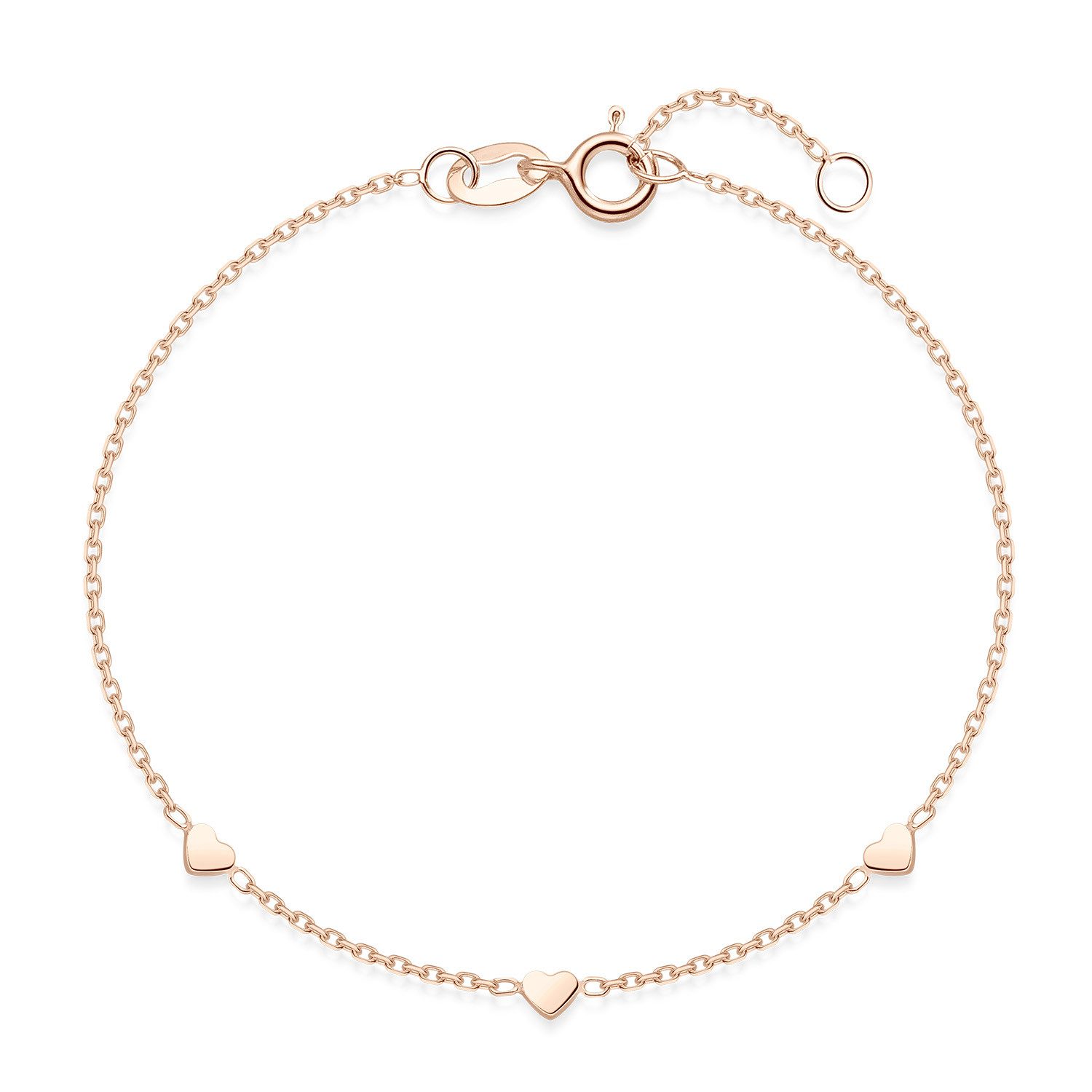 Materia Armkette Damen Rosegold Herzen filigran SA-104-Rosegold, Sterlingsi günstig online kaufen
