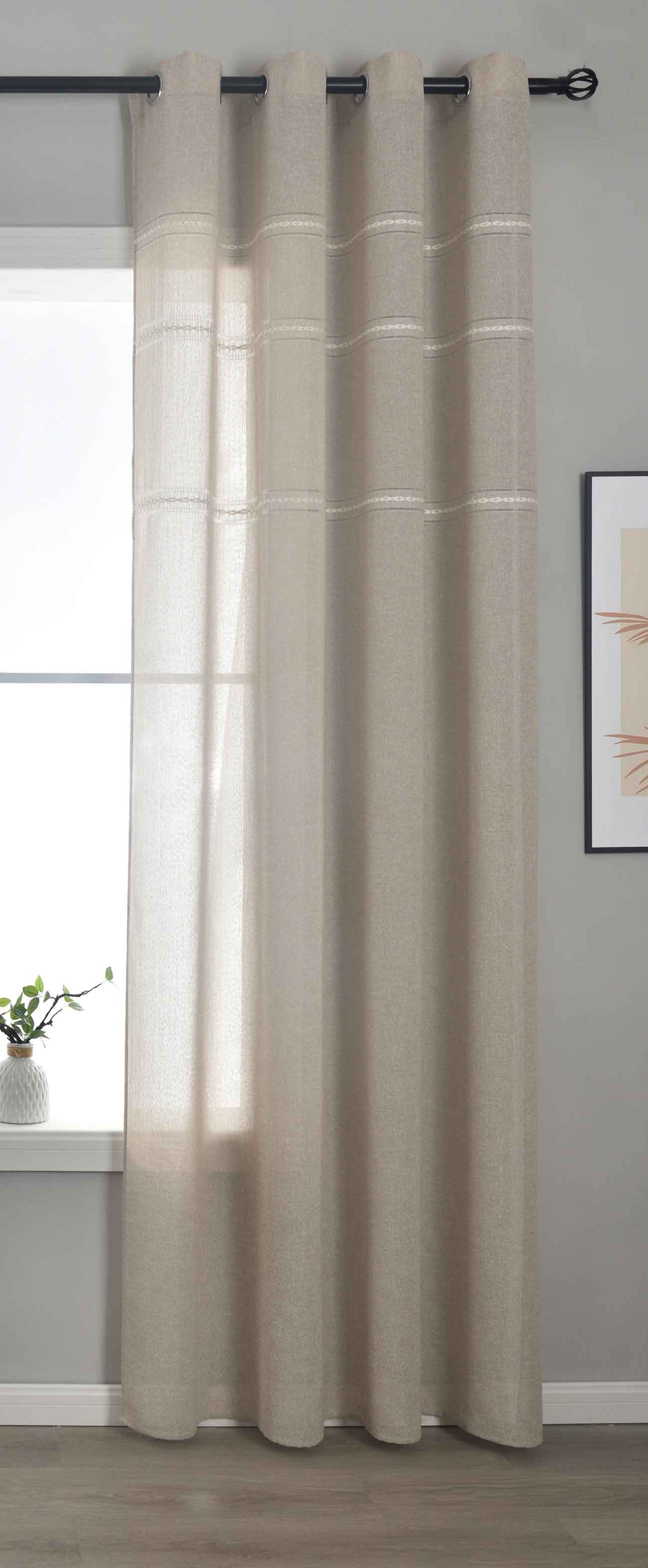 Gardinenbox Gardine (1 St), Ösen, halbtransparent, Polyester, »Leipzig« Ket günstig online kaufen