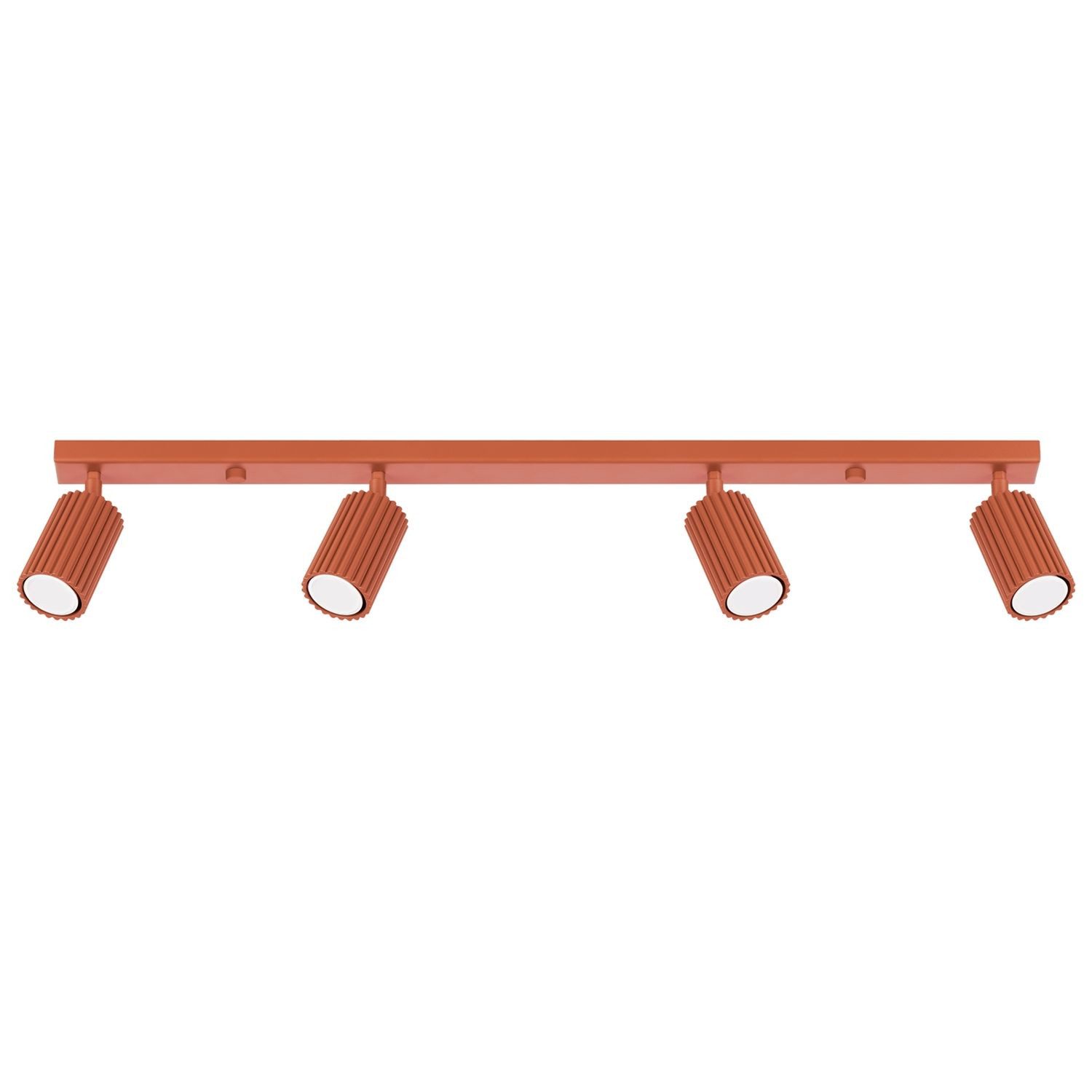Licht-Erlebnisse Deckenstrahler BERTA, ohne Leuchtmittel, Aluminium GU10 verstellbar Ockerrot 4-flammig länglich Modern Spot