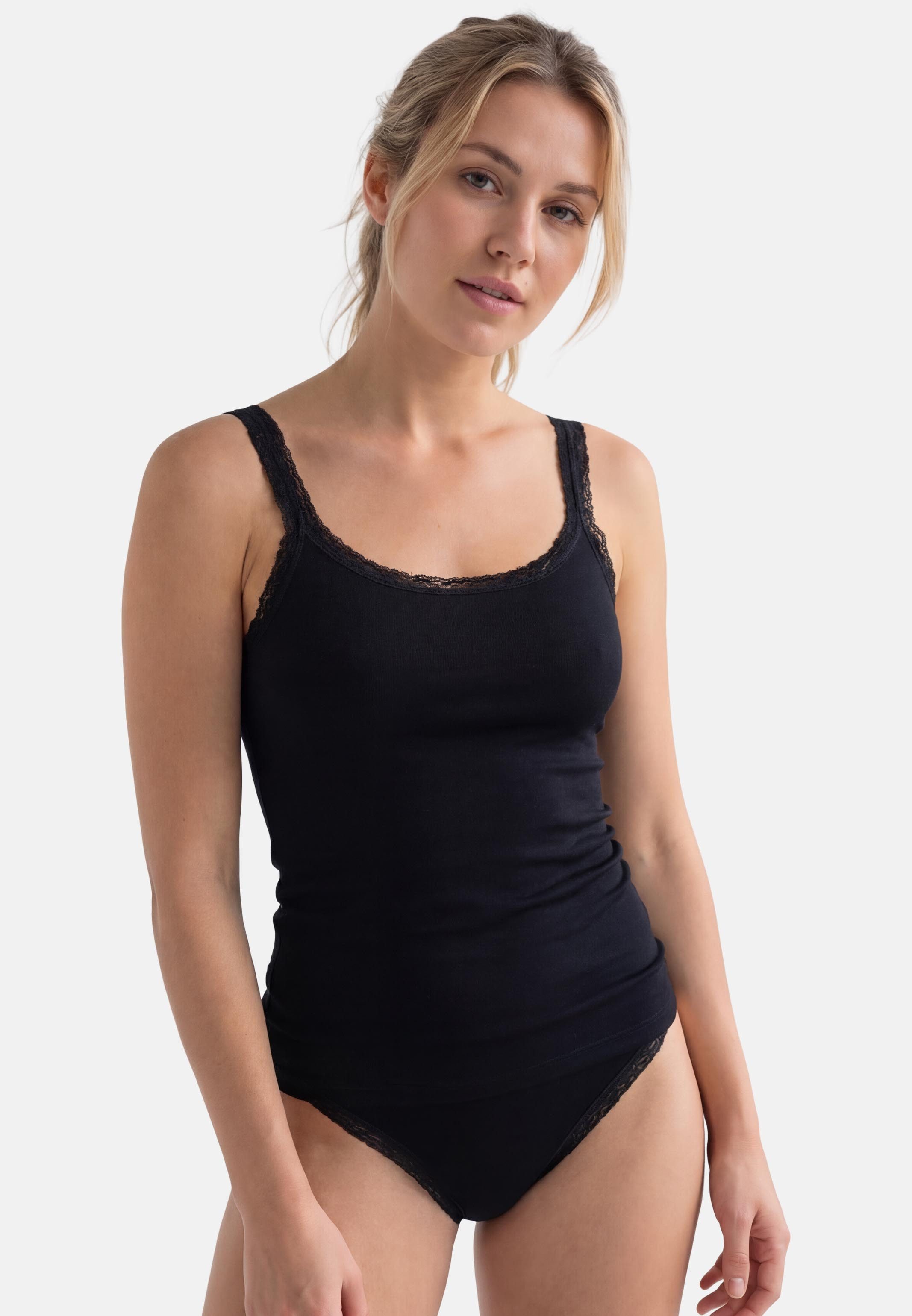 conta Unterhemd 6er Pack Modal (Spar-Set, 6-St) Unterhemd / Top - Blickdicht - Hochwertige Spitzenverzierung
