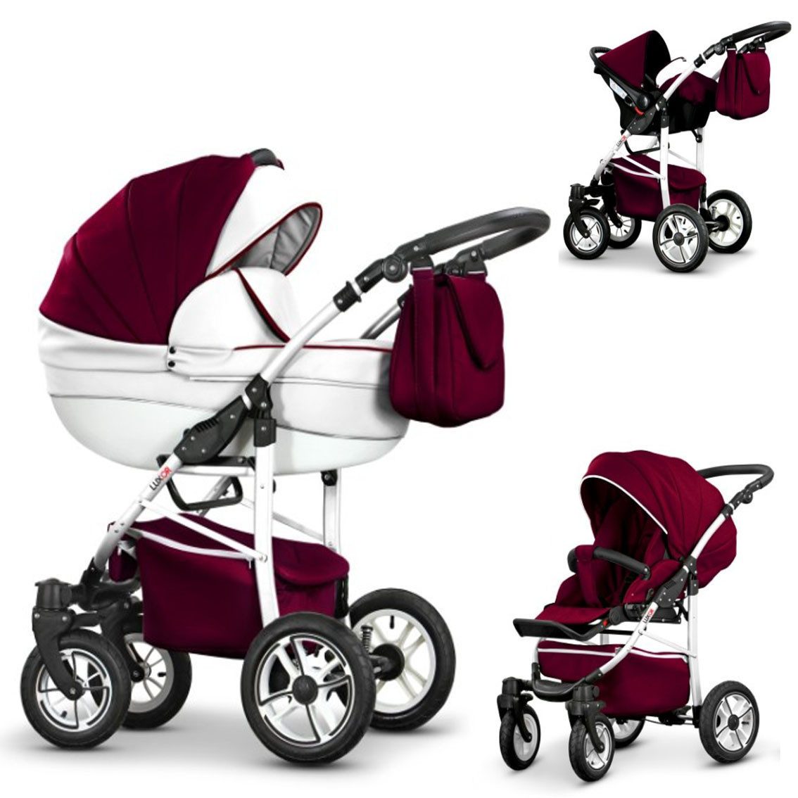 Kombi-Kinderwagen Craft Eco 4 in 1 inkl. Sportsitz, Autositz und Zubehör in 16 Farben