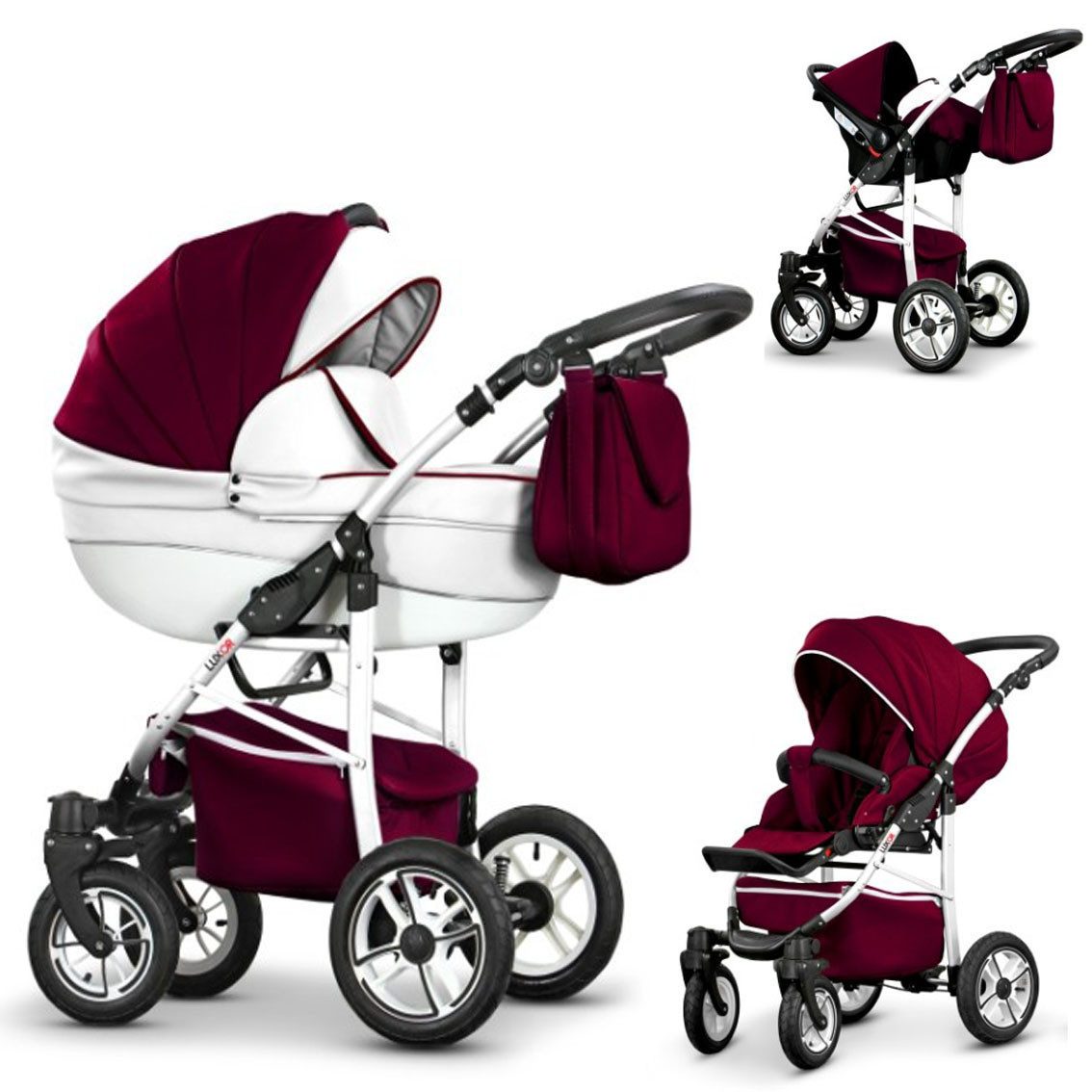 Coletto Kombi-Kinderwagen Craft Eco 4 in 1 inkl. Sportsitz, Autositz und Zubehör in 16 Farben