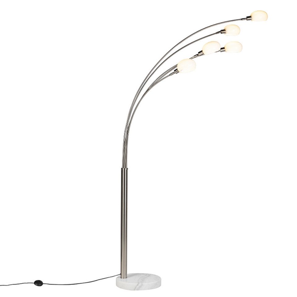 Qazqa Stehlampe Sixties marmo, ohne Leuchtmittel, E14, Stahl, Design, Stahl günstig online kaufen