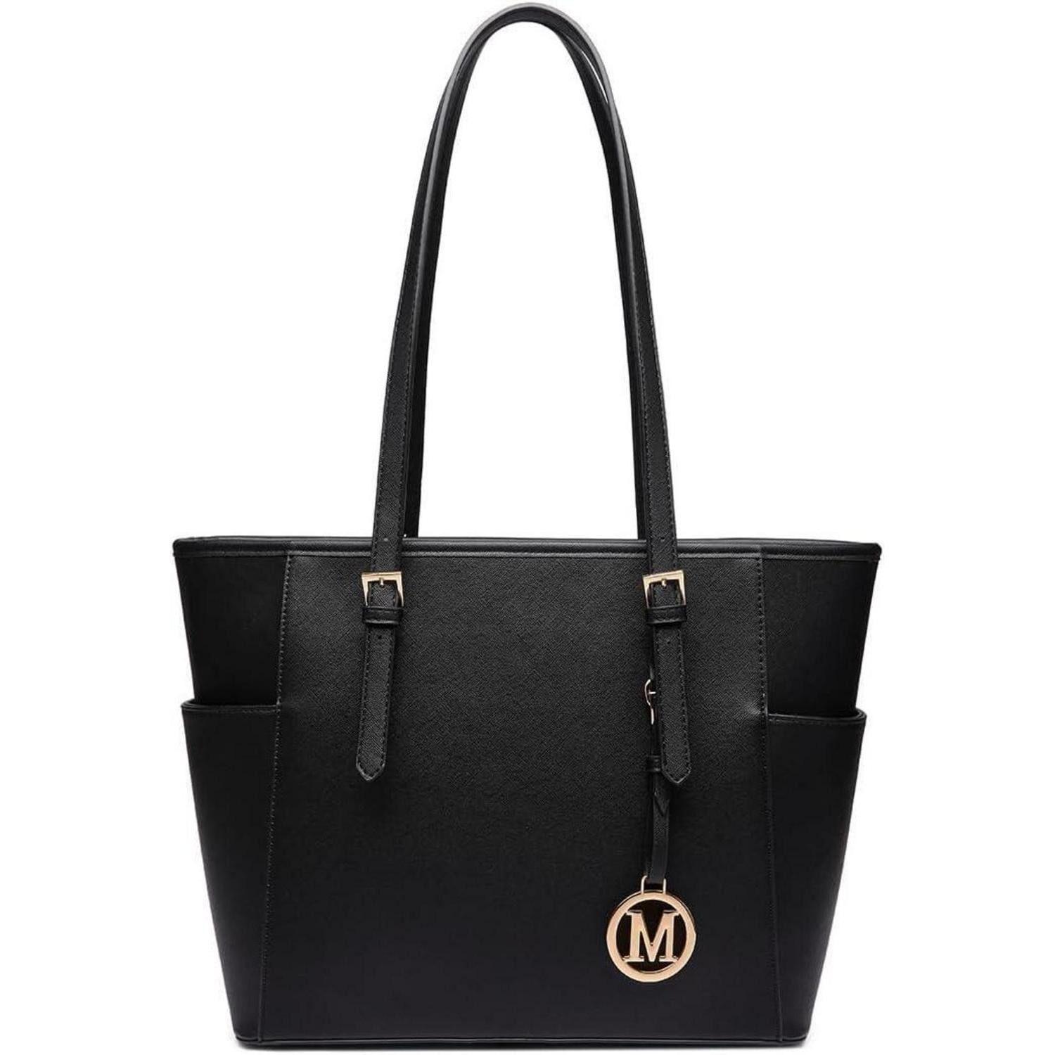 Handtasche Damen Handtasche Shopper Schwarz Große Schultertasche 35/28/15 CM