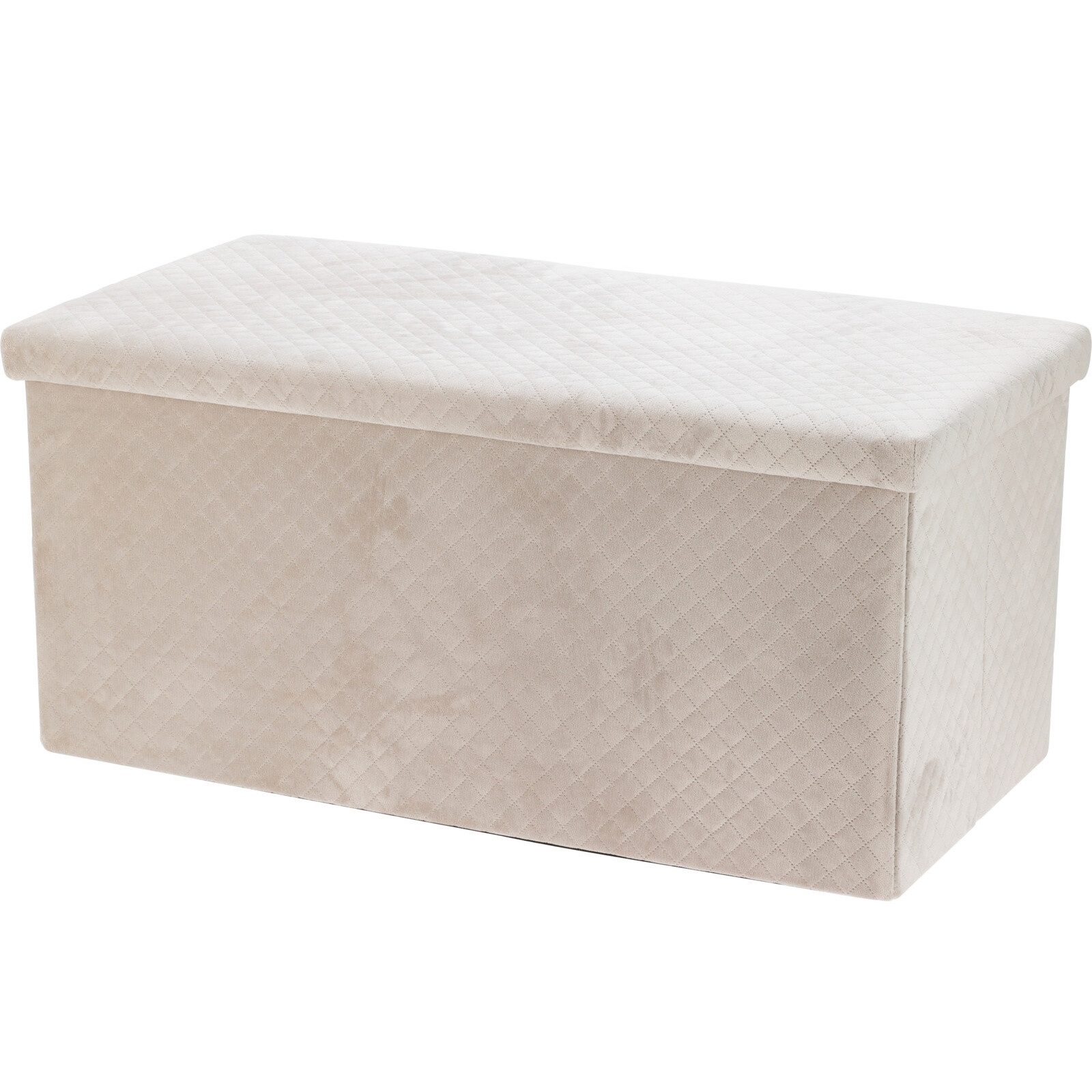 Storage solutions Polsterhocker Sitzpouf aus Samt mit Stauraum MODUS, 76 x 38 x 38 cm