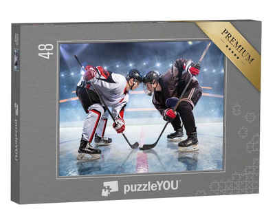 puzzleYOU Puzzle Eishockeyspieler, voll konzentriert, 48 Puzzleteile, puzzleYOU-Kollektionen Sport, Menschen, Eishockey