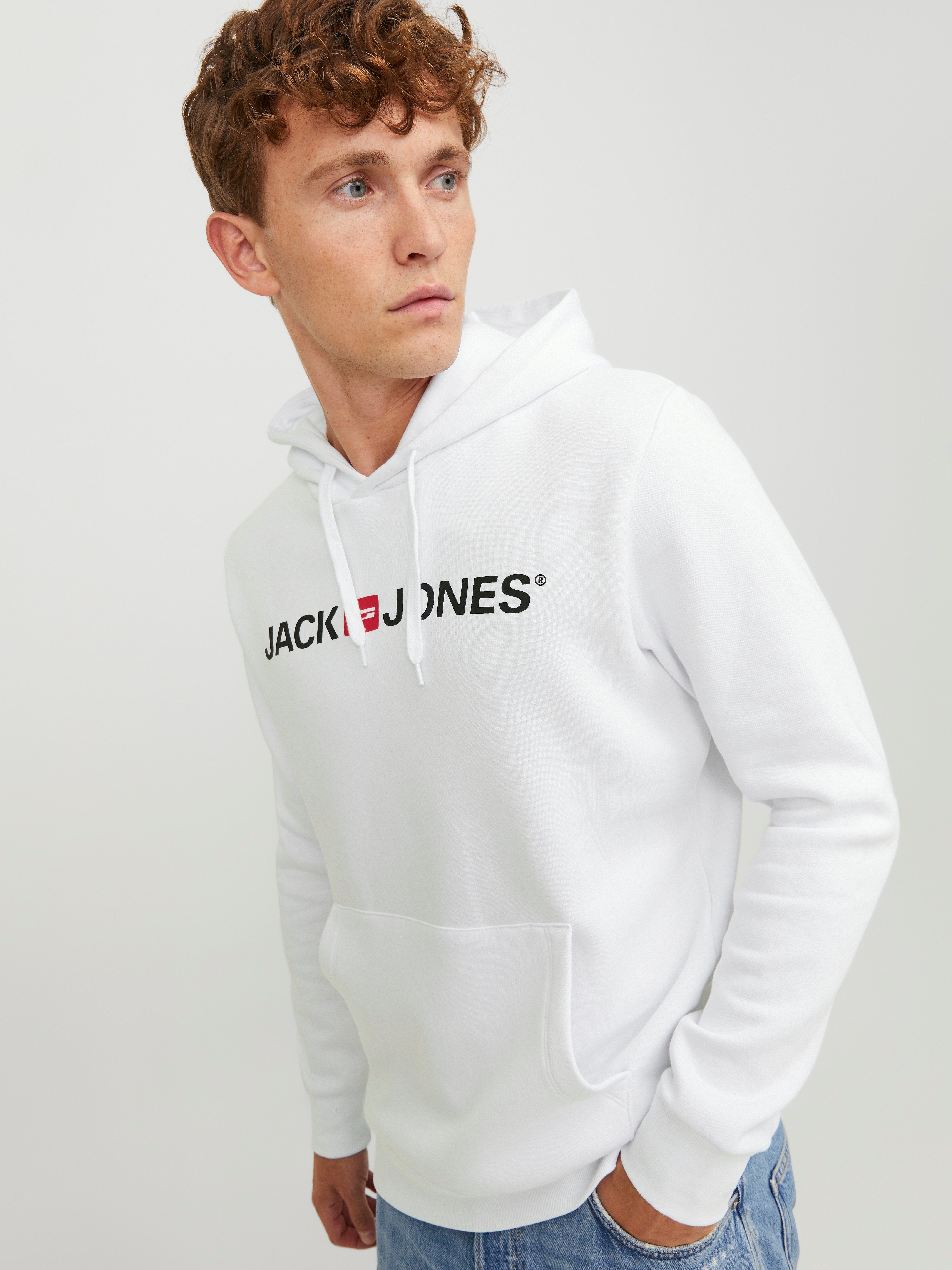 Jack & Jones Kapuzensweatshirt JJECORP Hoodie mit Logo und hohem Tragekomfort bedruckt, casual, regular fit, Baumwollmischung, Rundhals