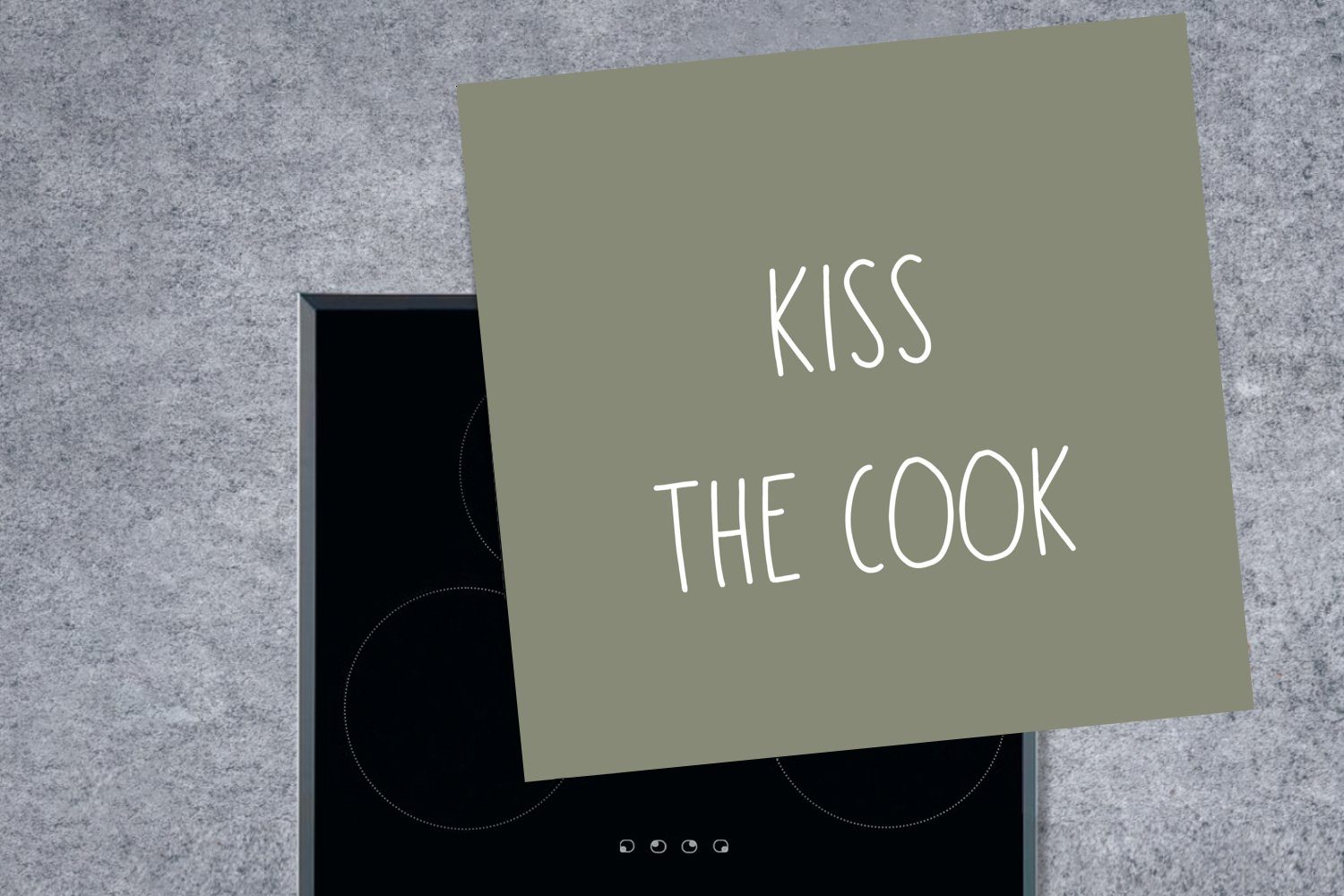 Arbeitsplatte Ceranfeldabdeckung, Herdblende-/Abdeckplatte für Kuss, Küche küche cm, - - - Zitate - Koch Sprichwörter Küss Vinyl, tlg), (1 78x78 MuchoWow den