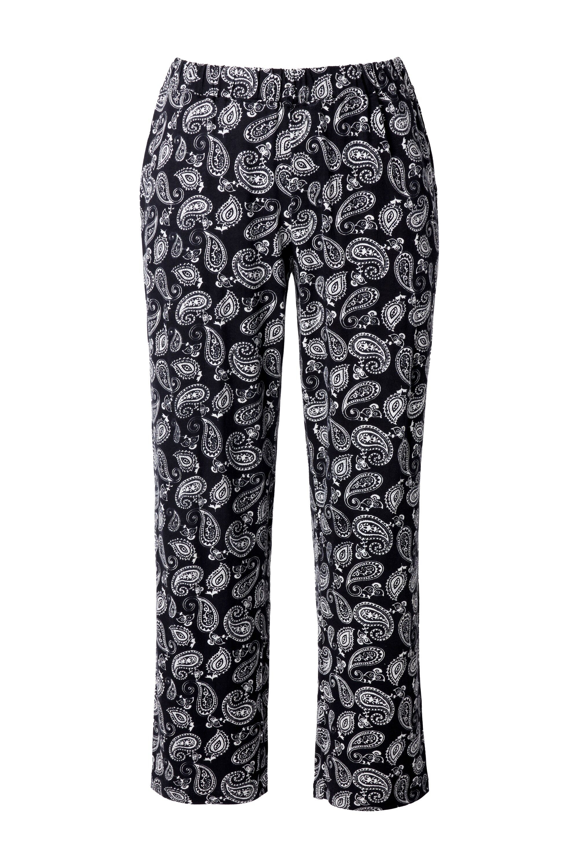 Ulla Popken Schlupfhose Jerseyhose Paisley weites Bein Elastikbund günstig online kaufen