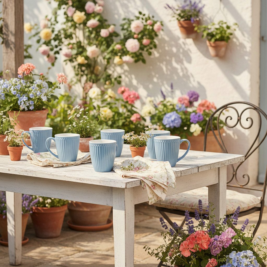 Greengate Tasse GreenGate Henkeltasse Alice Himmelblau