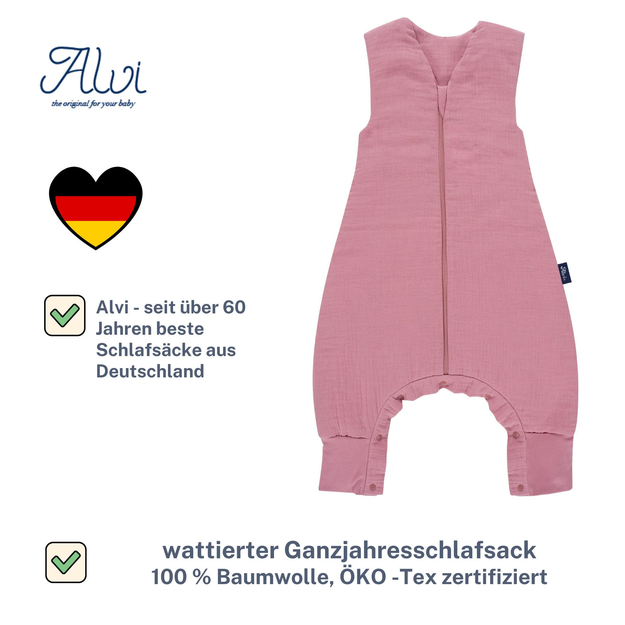Alvi® Babyschlafsack 4-Season Mull Sleep-Overall Schlafsack mit Füßen günstig online kaufen