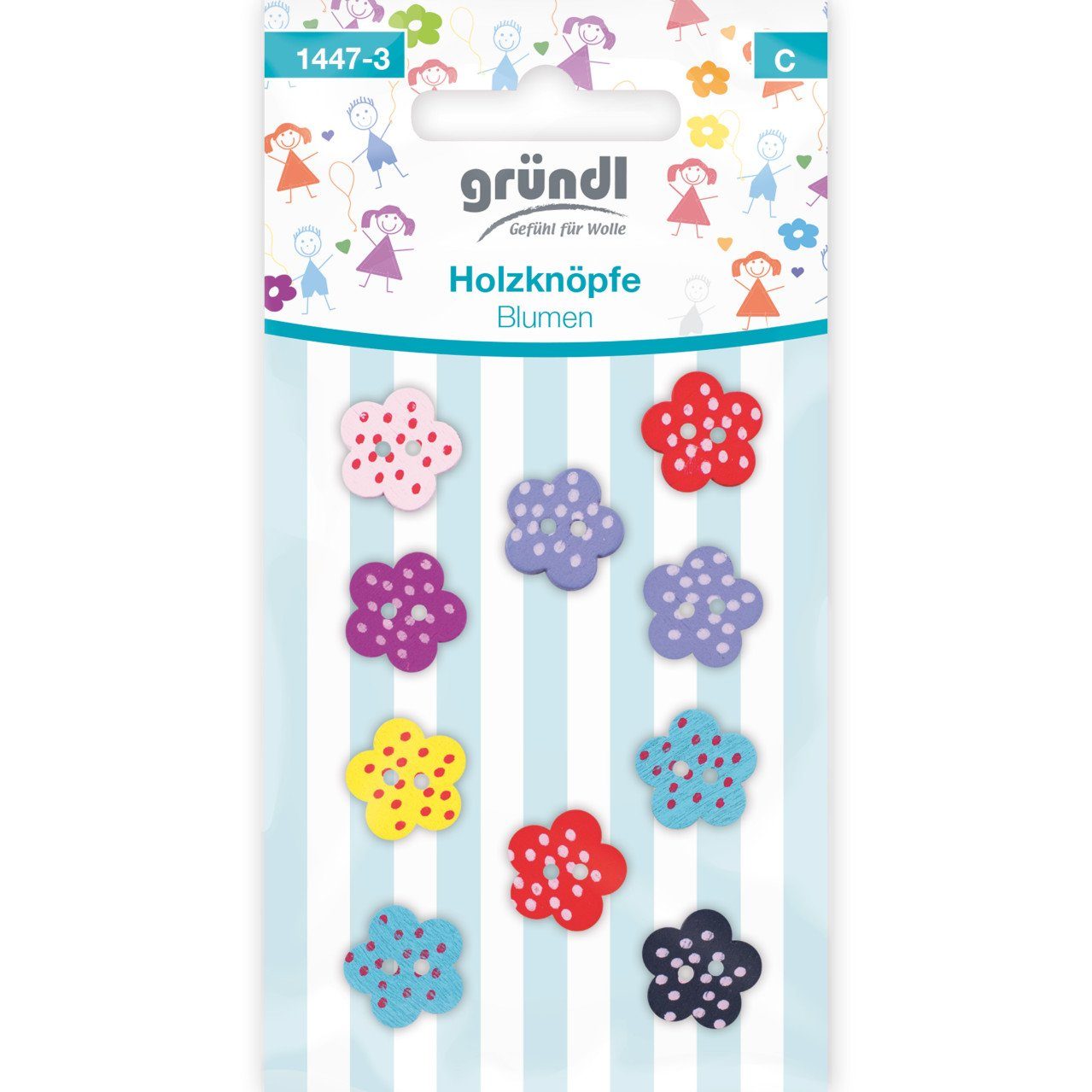 Gründl Bastelnaturmaterial Gründl Holzknöpfe Motiv Blumen
