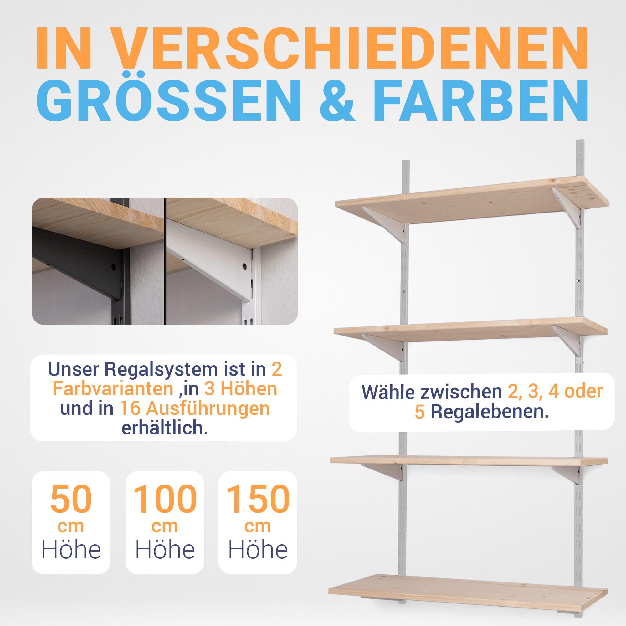 BOOMET Wandregal Regal Bausatz weiß/schwarz, 80 günstig online kaufen