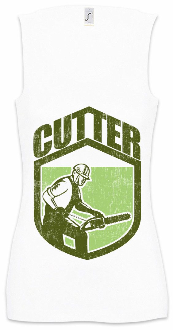 Tanktop Cutter Ärmelloses Damen T-Shirt Holzfäller Axt Waldarbeiter Förster